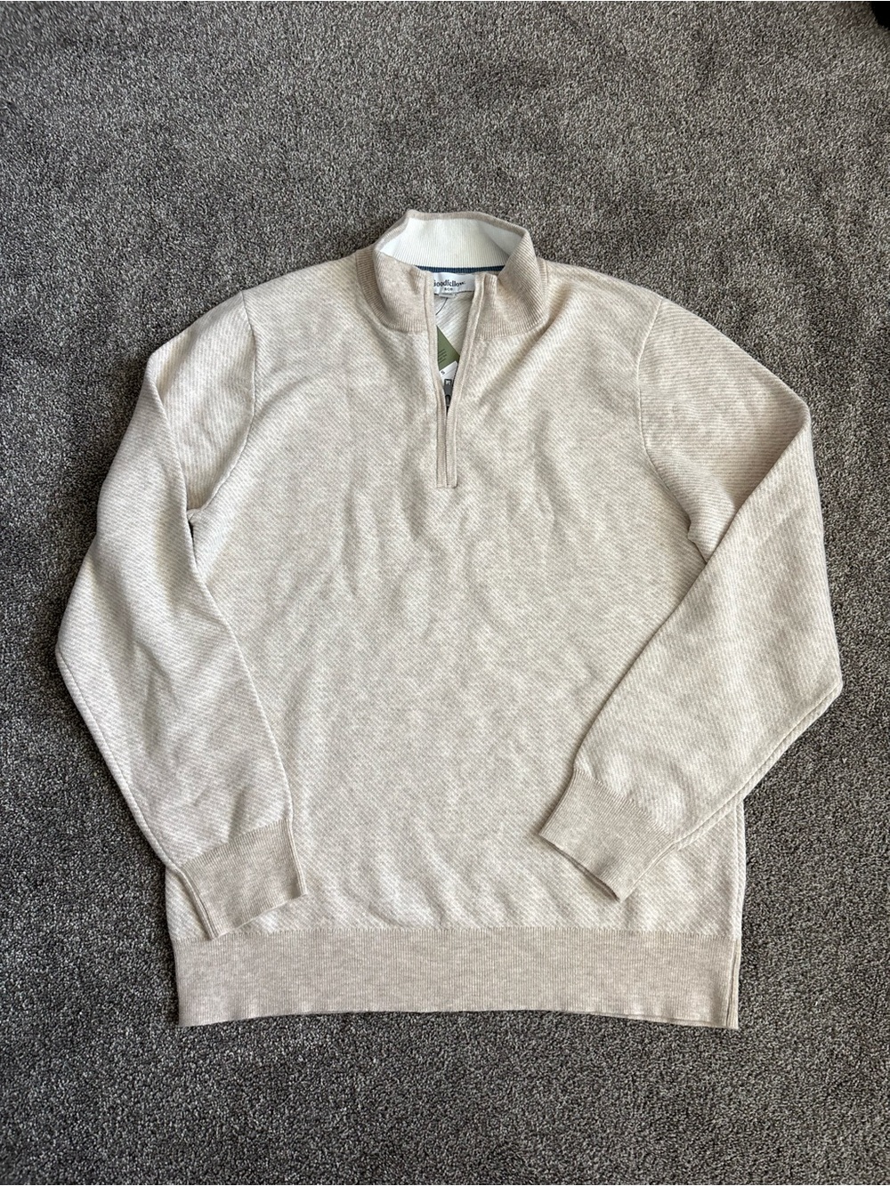 Goodfellow & Co Men's Quarter-Zip Sweater in Light Beige